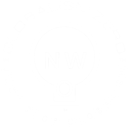 JUST STOP GLOBALISM™ Circle Logo (White)