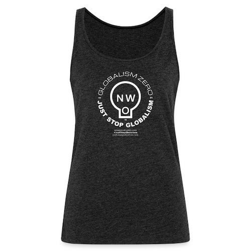 Just Stop Globalism™ White Circle Logo Women's Premium Tank Top